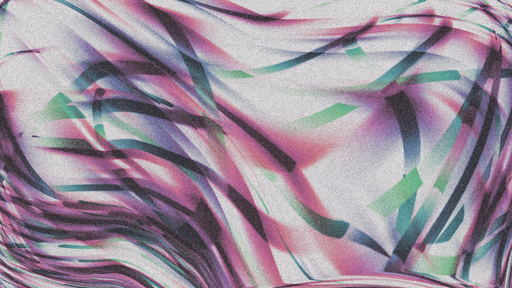 Abstract background with wavy purple, pink, and green lines.